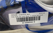 Load image into Gallery viewer, Authentic Nike Boys Dunk Low White Black Blue Leather Sneakers Shoes Size 5.5Y