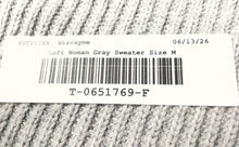 Load image into Gallery viewer, Loft Womens Gray Ribbed Knit Quarter Zip Long Sleeve Pullover Sweater Size M