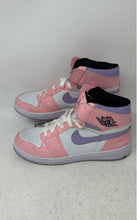 Load image into Gallery viewer, Nike Kids Air Jordan 1 Mid SE Pink White Purple Lace-Up Sneaker Shoes Size 2