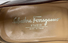 Load image into Gallery viewer, Authentic Salvatore Ferragamo Mens Brown Leather Loafer Shoes Size 8.5 D Damaged