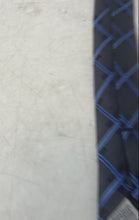 Load image into Gallery viewer, Geoffrey Beene Mens Blue Black Geometric Print Adjustable Designer Tie With Tags