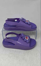 Load image into Gallery viewer, Mini Melissa Girls Cloud Purple Open Toe Care Bears Slingback Sandals Size 11
