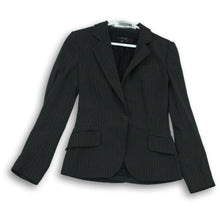 Load image into Gallery viewer, Zara Basic Womens Gray Striped Long Sleeve One-Button Jacket Size Small