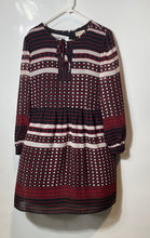 Load image into Gallery viewer, Loft Womens Multicolor Printed Long Sleeve Back Zip A-Line Dress Size L
