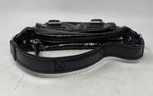 Load image into Gallery viewer, Michael Kors Womens Black Patent Faux Leather Buckle Outer Pocket Shoulder Purse