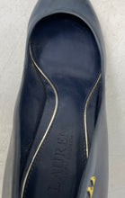 Load image into Gallery viewer, Lauren Ralph Lauren Womens Blue Leather Slip-On Block Pump Heels Size 7.5 B