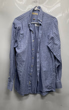 Load image into Gallery viewer, Michael Kors Mens Blue Plaid Long Sleeve Regular Fit Dress Shirt Size 16 34/35