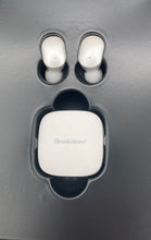 Load image into Gallery viewer, Brookstone Shimmer Sync White Bluetooth Compact True Wireless Earbuds In Box