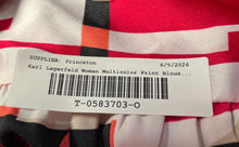 Load image into Gallery viewer, Karl Lagerfeld Paris Womens Multicolor Printed Bungee Sleeve Blouse Top Size XL