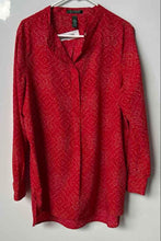 Load image into Gallery viewer, Lauren Ralph Lauren Womens Red Printed Hi-low Tunic Blouse Top Size XL