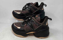 Load image into Gallery viewer, Michael Kors Womens Olympia Black And Bright Purple Sneaker Shoes Size 9M