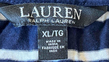 Load image into Gallery viewer, Lauren Ralph Lauren Womens Blue White Striped Ruffle Pullover Blouse Top Sz XL