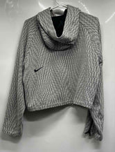 Load image into Gallery viewer, Nike Womens Gray Abstract Long Raglan Sleeve Cropped Pullover Hoodie Size M