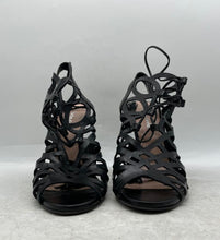 Load image into Gallery viewer, Charles David Womens Black Leather Peep Toe Stiletto Strappy Sandals Size 38.5 B