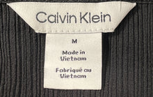 Load image into Gallery viewer, Calvin Klein Womens Black Textured Cap Sleeve Keyhole Neck Blouse Top Size M