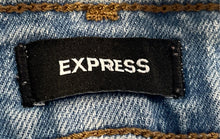 Load image into Gallery viewer, Express Womens Blue Denim Pockets Stretch Straight Leg Ankle Jeans Size 6R