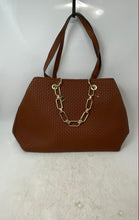 Load image into Gallery viewer, Aldo Womens Kattie Brown Leather Textured Inner Pockets Double Handle Tote Bag