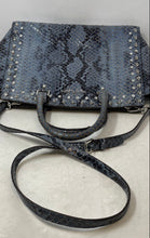 Load image into Gallery viewer, Michael Kors Womens Selma Blue Black Print Double Handle Satchel Handbag