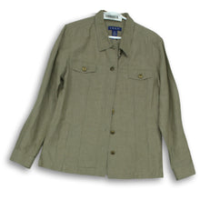 Load image into Gallery viewer, IZOD Womens Green Long Sleeve Collared Button-Up Shirt Size Medium