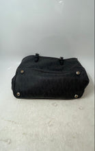 Load image into Gallery viewer, Michael Kors Womens Black Signature Print Double Strap Bottom Studs Tote Handbag