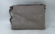 Load image into Gallery viewer, Gussaci Womens Brown Gray Embossed Floral Faux Leather Zip Top Crossbody Purse