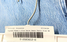 Load image into Gallery viewer, Express Womens Blue Medium Wash Stretch Denim Flared Jeans Pants Size 4R