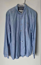 Load image into Gallery viewer, Ted Baker Mens Sky Blue Spread Collar Long Sleeve Pockets Dress Shirt Size 7