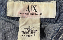 Load image into Gallery viewer, Armani Exchange Womens Blue Vertical Seaming Side Zip Flared Mini Skirt Size 4