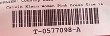 Load image into Gallery viewer, Calvin Klein Womens Pink Sleeveless Back Zip Round Toe Sheath Dress Size 14