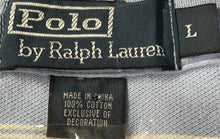 Load image into Gallery viewer, Polo Ralph Lauren Mens Light Blue White Striped Cotton Polo Shirt Size Large