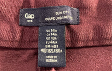 Load image into Gallery viewer, Gap Womens Purple Flat Front Slim City Skinny Leg Ankle Pants Size 14