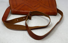 Load image into Gallery viewer, Unbranded Womens Dark Orange Engraved Leather Adjustable Strap Crossbody Bag