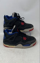 Load image into Gallery viewer, Nike Boys Air Jordan 4 Retro Black Red Blue Lace-Up Sneaker Shoes Size 4Y