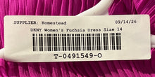 Load image into Gallery viewer, DKNY Womens Fuchsia Sleeveless Split Neck Knee Length Shift Dress Size 14