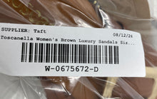 Load image into Gallery viewer, Toscanella Womens Brown Leather Side Buckle Luxury Thong Sandals Size 9.5