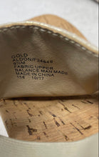 Load image into Gallery viewer, White Mountain Womens Aldon Gold Brown Wedge Heel Slingback Sandals Size 9.5M