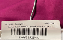 Load image into Gallery viewer, Calvin Klein Womens Purple Flat Front Pockets Straight Leg Ankle Pants Size 2