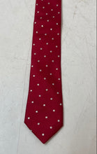 Load image into Gallery viewer, Hugo Boss Mens Red White Polka Dot Silk Keeper Loop Adjustable Pointed Tie