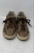 Load image into Gallery viewer, Coach Mens Clip G4949 Brown Monogram Print Low Top Lace-Up Sneaker Shoes Sz 7.5D