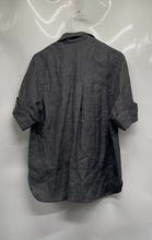 Load image into Gallery viewer, Theory Womens Gray Short Sleeve Collared Button-Up Shirt Size Small