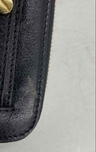 Load image into Gallery viewer, Authentic Tory Burch Womens Black Leather Card Holder Zip-Around Wallet Worn