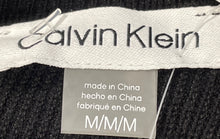 Load image into Gallery viewer, Calvin Klein Womens Black White Ribbed Knit Long Sleeve Sheath Dress Size Medium