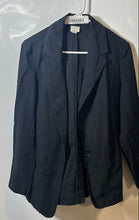 Load image into Gallery viewer, A New Day Womens Black Notch Lapel Patch Pocket One-Button Blazer Jacket Size S