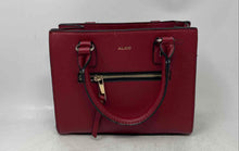 Load image into Gallery viewer, Aldo Womens Red Leather Detachable Strap Pockets Lined Small Satchel Bag