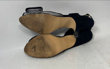 Load image into Gallery viewer, Phyllis Poland Womens Black Peep Toe Adjustable Strap Low Slingback Heels Sz 8 M