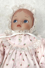 Load image into Gallery viewer, Collectible Blue Eyes Baby In Floral Outfit Small Classic Porcelain Doll