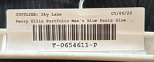 Load image into Gallery viewer, Perry Ellis Portfolio Mens Blue Striped Flat Front Slim Fit Dress Pants Sz 34X29
