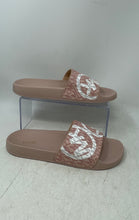 Load image into Gallery viewer, Michael Kors Womens Peach White Signature Open Toe Slip-On Slide Sandals Size 8M