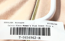 Load image into Gallery viewer, Calvin Klein Womens Pink Short Sleeve Crew Neck Back Zip Sheath Dress Size 4