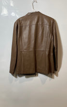 Load image into Gallery viewer, Pamela McCoy Womens Brown Leather Long Sleeve Full-Zip Motorcycle Jacket Size L